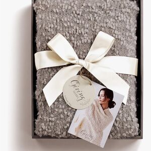 Cozy Gray Textured Shawl Wrap